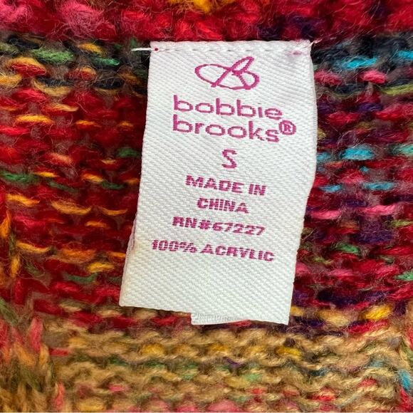 Vintage Y2K 00s Bobbie Brooks Space Dye Colorful Boho Knit Sweater Small - Picture 6 of 9